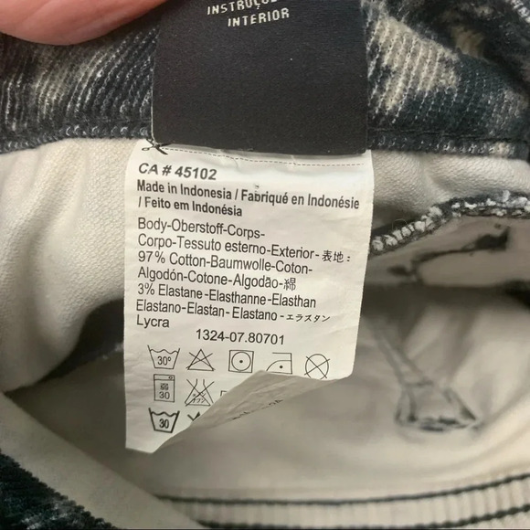 Maison Scotch Corduroy Pants Woman 29 Black Tie Dye Casual Moto Grunge Work - Picture 7 of 11